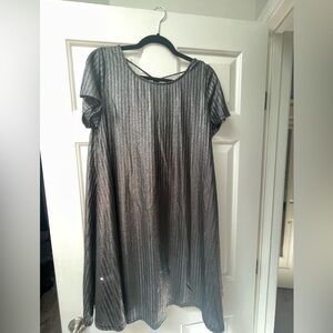 Black and Silver metallic swing dress